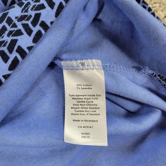 Talbots Womens Weekend Tee Large‎ Blue Printed Stretch Knit 3/4 Sleeve Pullover - Picture 12 of 12